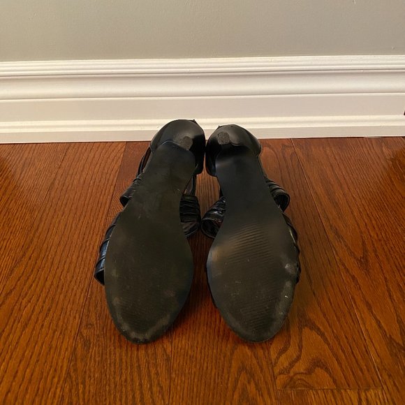 Black Strap Open Toe Heels - Picture 4 of 5